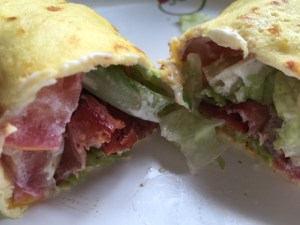 No grain , gluten free BLT wrap using Low carb ricotta crepes